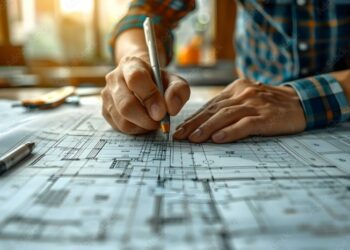 Modern Architect Drafting Plans with Precision. Concept Architectural ...